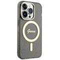 Etui Guess Glitter Gold MagSafe na iPhone 14 Pro Max - czarne