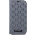 Etui Karl Lagerfeld Saffiano Monogram na iPhone 14 Pro Max - srebrne