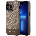 Etui Guess GCube Stripes MagSafe na iPhone 14 Pro Max - brązowe