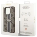 Etui Guess 4G Printed Stripes MagSafe na iPhone 14 Pro Max - brązowe