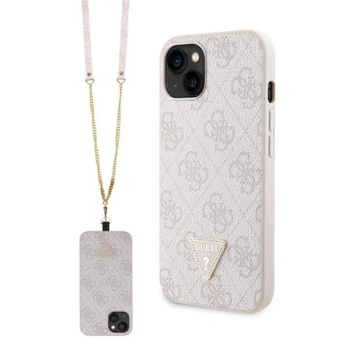 Etui Guess Crossbody 4G Metal Logo na iPhone 14 Pro Max - różowe