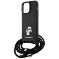 Etui Karl Lagerfeld Crossbody Saffiano Metal Pin Karl&Choupette na iPhone 14 Pro Max - czarne
