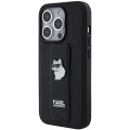 Etui Karl Lagerfeld Gripstand Saffiano Choupette Pins na iPhone 14 Pro Max - czarne