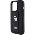 Etui Karl Lagerfeld Gripstand Saffiano Choupette Pins na iPhone 14 Pro Max - czarne