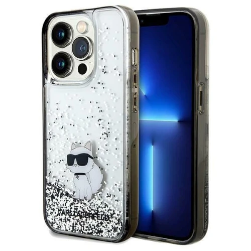 Etui Karl Lagerfeld Liquid Glitter Choupette na iPhone 14 Pro Max - przezroczyste