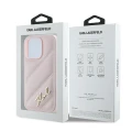 Etui Karl Lagerfeld Diagonal Quilted Script na iPhone 14 Pro Max - różowe