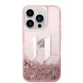 Etui Karl Lagerfeld Liquid Glitter Big KL na iPhone 14 Pro Max 6,7" - różowe