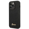 Etui Guess Glitter Script na iPhone 14 Pro - czarne