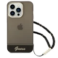 Etui Guess Translucent Pearl Strap na iPhone 14 Pro - czarne