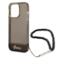Etui Guess Translucent Pearl Strap na iPhone 14 Pro - czarne