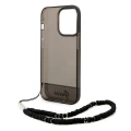 Etui Guess Translucent Pearl Strap na iPhone 14 Pro - czarne