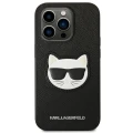 Etui Karl Lagerfeld Saffiano Choupette Head Patch na iPhone 14 Pro - czarne