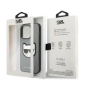 Etui Karl Lagerfeld Saffiano Choupette Head Patch na iPhone 14 Pro - srebrne