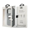 Etui Karl Lagerfeld Saffiano Karl's Head Patch na iPhone 14 Pro - srebrne