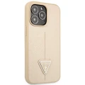 Etui Guess Saffiano Triangle Logo na iPhone 14 Pro - beżowe