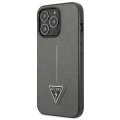 Etui Guess Saffiano Triangle Logo na iPhone 14 Pro - srebrne