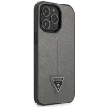 Etui Guess Saffiano Triangle Logo na iPhone 14 Pro - srebrne
