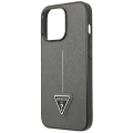 Etui Guess Saffiano Triangle Logo na iPhone 14 Pro - srebrne