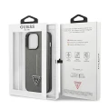 Etui Guess Saffiano Triangle Logo na iPhone 14 Pro - srebrne
