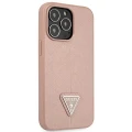 Etui Guess Saffiano Triangle Logo na iPhone 14 Pro - różowe