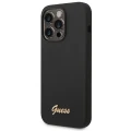 Etui Guess Silicone Vintage Gold Logo na iPhone 14 Pro - czarne