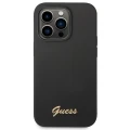 Etui Guess Silicone Vintage Gold Logo na iPhone 14 Pro - czarne