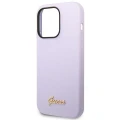 Etui Guess Silicone Vintage Gold Logo na iPhone 14 Pro - fioletowe