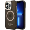 Etui Guess Gold Outline Translucent MagSafe na iPhone 14 Pro - czarne