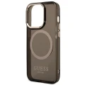 Etui Guess Gold Outline Translucent MagSafe na iPhone 14 Pro - czarne