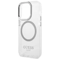Etui Guess Metal Outline MagSafe na iPhone 14 Pro - srebrne