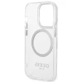Etui Guess Metal Outline MagSafe na iPhone 14 Pro - srebrne