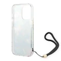 Etui Guess Flower Strap na iPhone 14 Pro - niebieskie