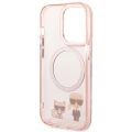 Etui Karl Lagerfeld Karl&Choupette Aluminium MagSafe na iPhone 14 Pro - różowe