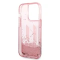 Etui Karl Lagerfeld Liquid Glitter Big KL na iPhone 14 Pro - różowe