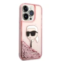 Etui Karl Lagerfeld Glitter Karl's Head na iPhone 14 Pro - różowe