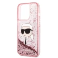 Etui Karl Lagerfeld Glitter Karl's Head na iPhone 14 Pro - różowe