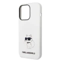 Etui Karl Lagerfeld Silicone Choupette na iPhone 14 Pro - białe