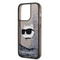 Etui Karl Lagerfeld Glitter Choupette Head na iPhone 14 Pro - czarne