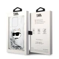 Etui Karl Lagerfeld Glitter Choupette Head na iPhone 14 Pro - srebrne
