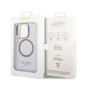 Etui Guess Gold Outline Translucent MagSafe na iPhone 14 Pro - purpurowe