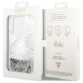 Etui Guess Liquid Glitter Marble na iPhone 14 Pro - białe