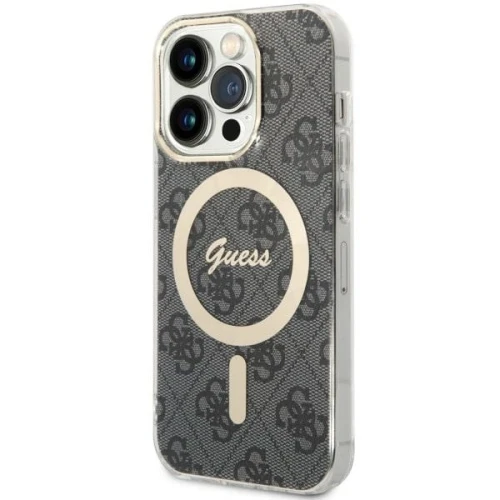 Etui Guess 4G MagSafe na iPhone 14 Pro - czarne