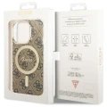 Etui Guess 4G MagSafe na iPhone 14 Pro - brązowe