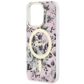 Etui Guess Flower MagSafe na iPhone 14 Pro - różowe