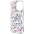 Etui Guess Flower MagSafe na iPhone 14 Pro - różowe