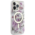 Etui Guess Flower MagSafe na iPhone 14 Pro - przezroczyste