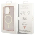 Etui Guess Glitter Gold MagSafe na iPhone 14 Pro - różowe
