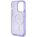Etui Guess Glitter Gold MagSafe na iPhone 14 Pro - purpurowe