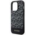 Etui Guess GCube Stripes MagSafe na iPhone 14 Pro - czarne