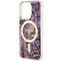 Etui Guess Leopard MagSafe na iPhone 14 Pro - różowe